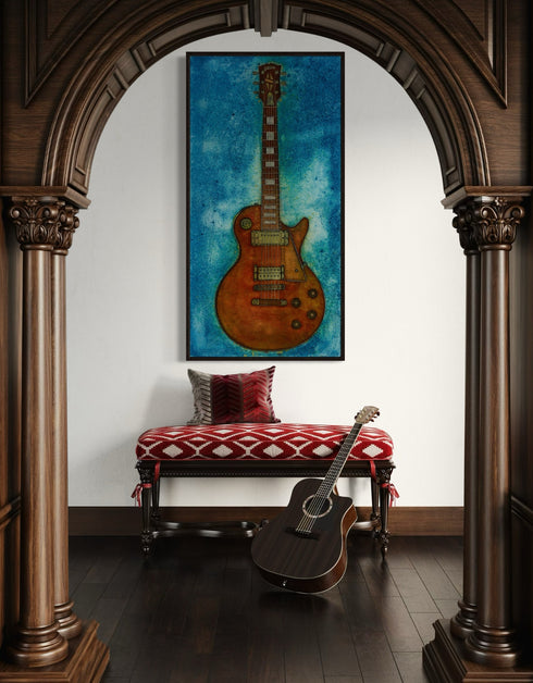 Gibson Les Paul Custom | Framed Giclee Print on Canvas